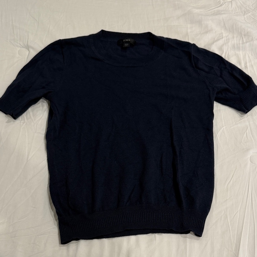 J. Crew navy silk Crewneck Sweater